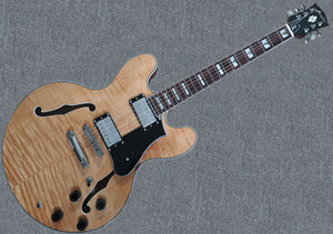Firefly FF338Pro Full Size Semi Hollow body Electric Guitar (Natural Color)