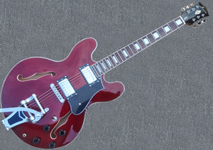 Firefly FF338Pro Full Size Semi Hollow body Electric Guitar (Transparent Red Color)
