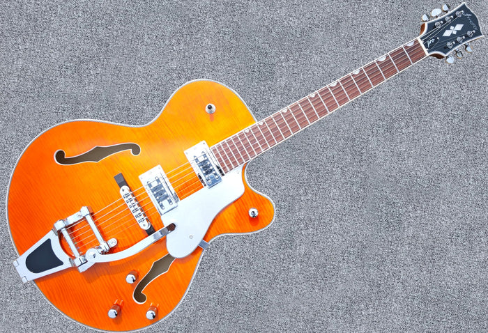 New Firefly Full Hollow Body Guitar(Transparent Orange Color)