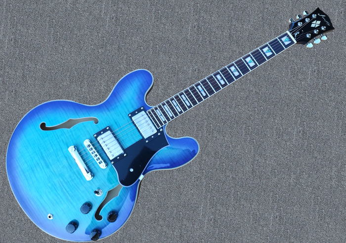 Promotion!NEW Firefly FF338PRO Full Size Semi Hollow body Electric Guitar (BLUEBERRY BURST)