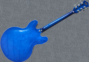 New Firefly FF338PRO Full Size Semi Hollow body Electric Guitar (Transparent Blueburst Color)