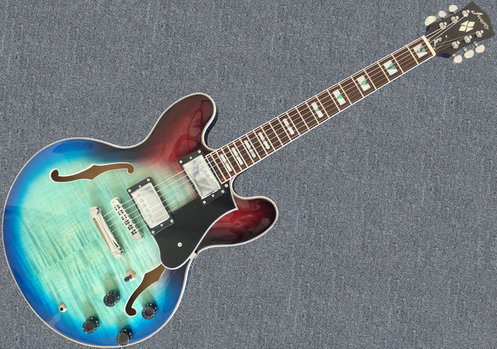 Firefly FF338PRO Full Size Semi Hollow body Electric Guitar (BlueBerry Burst Color)