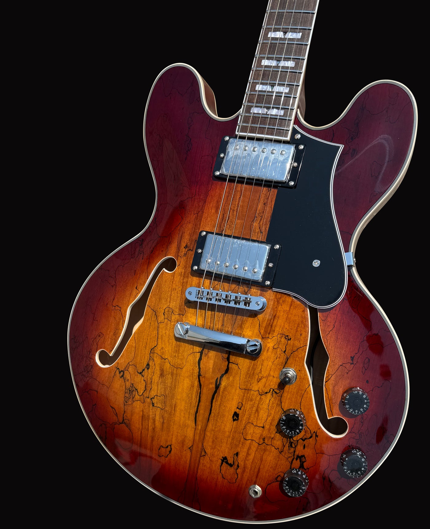 Firefly FF338PRO Spalted Maple Full Size Semi Hollow body Electric