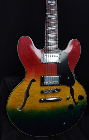Promotion! Firefly FF338PRO Full Size Semi Hollow body Electric Guitar (Ultra-Prismatic Color)