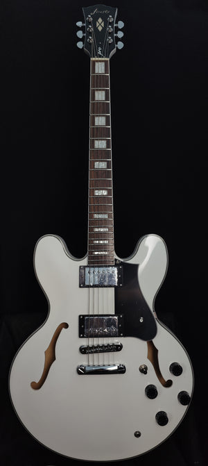 New Firefly FF338PRO Full Size Semi Hollow body Electric Guitar (White Color)