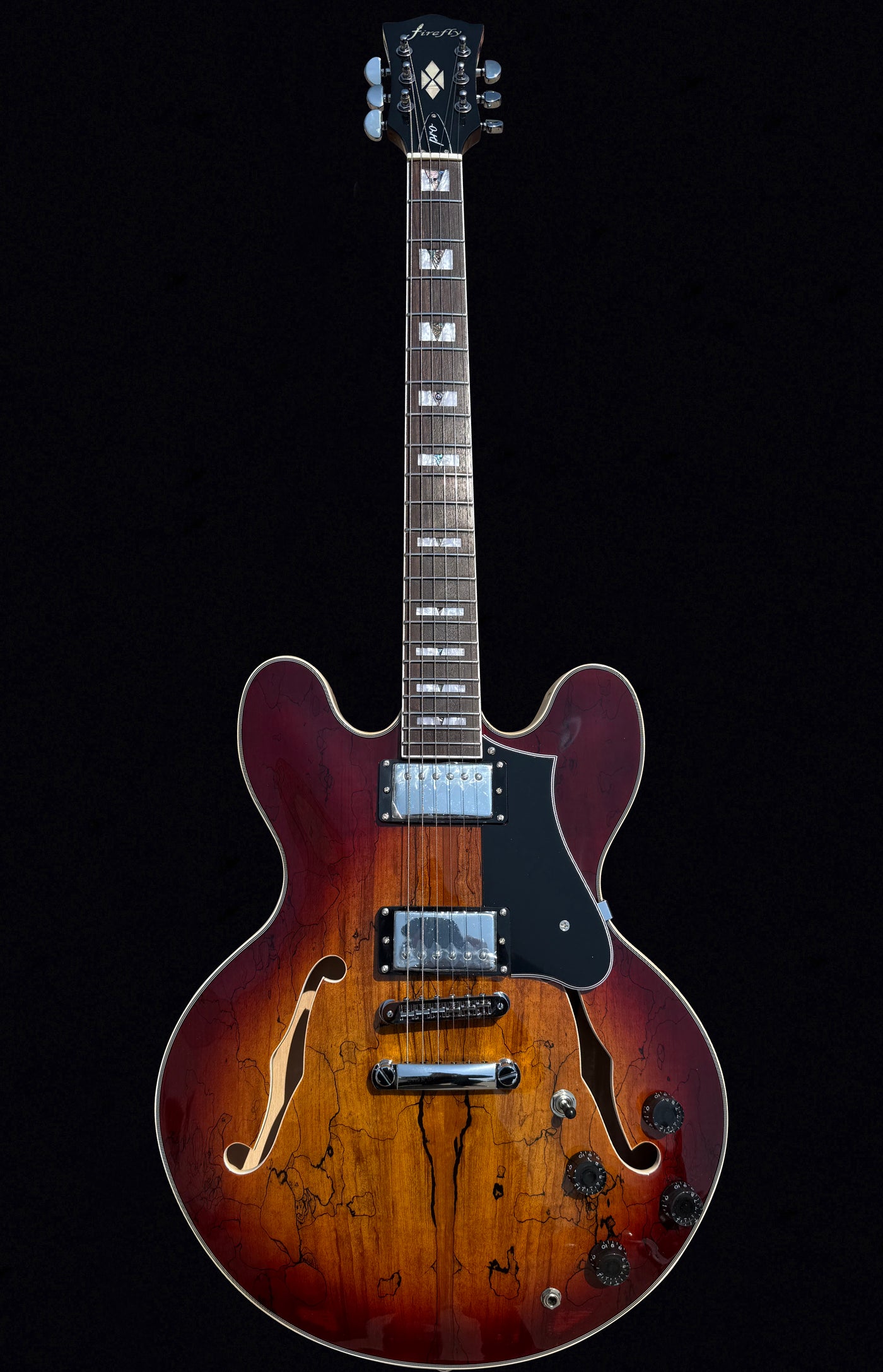 Firefly FF338PRO Spalted Maple Full Size Semi Hollow body Electric