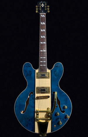 Firefly FF338PRO Full Size Semi Hollow body Electric Guitar （Blue Burl Color)