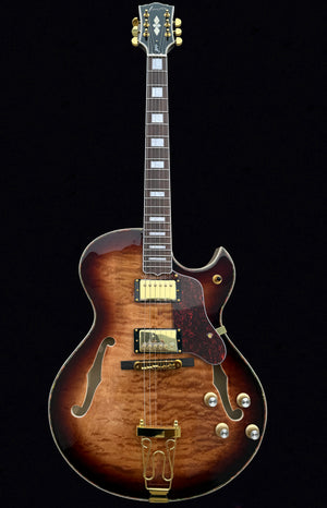Firefly Full Hollow body Electric Guitar (Brown Burst Color)