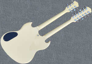 Promotion!Firefly Double necks FFLGS ELECTRIC GUITARS with a hardcase(off white color)