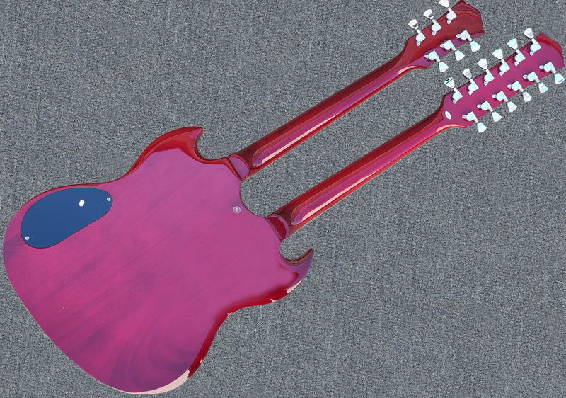 Firefly Double necks FFLGS ELECTRIC GUITARS with a hardcase (TRANSPARE